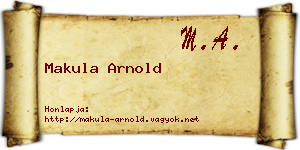 Makula Arnold névjegykártya